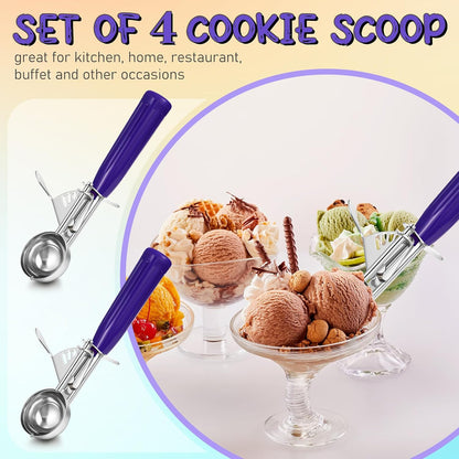 Reallnaive Ice Cream Scooper with Trigger, 4 oz, Gray