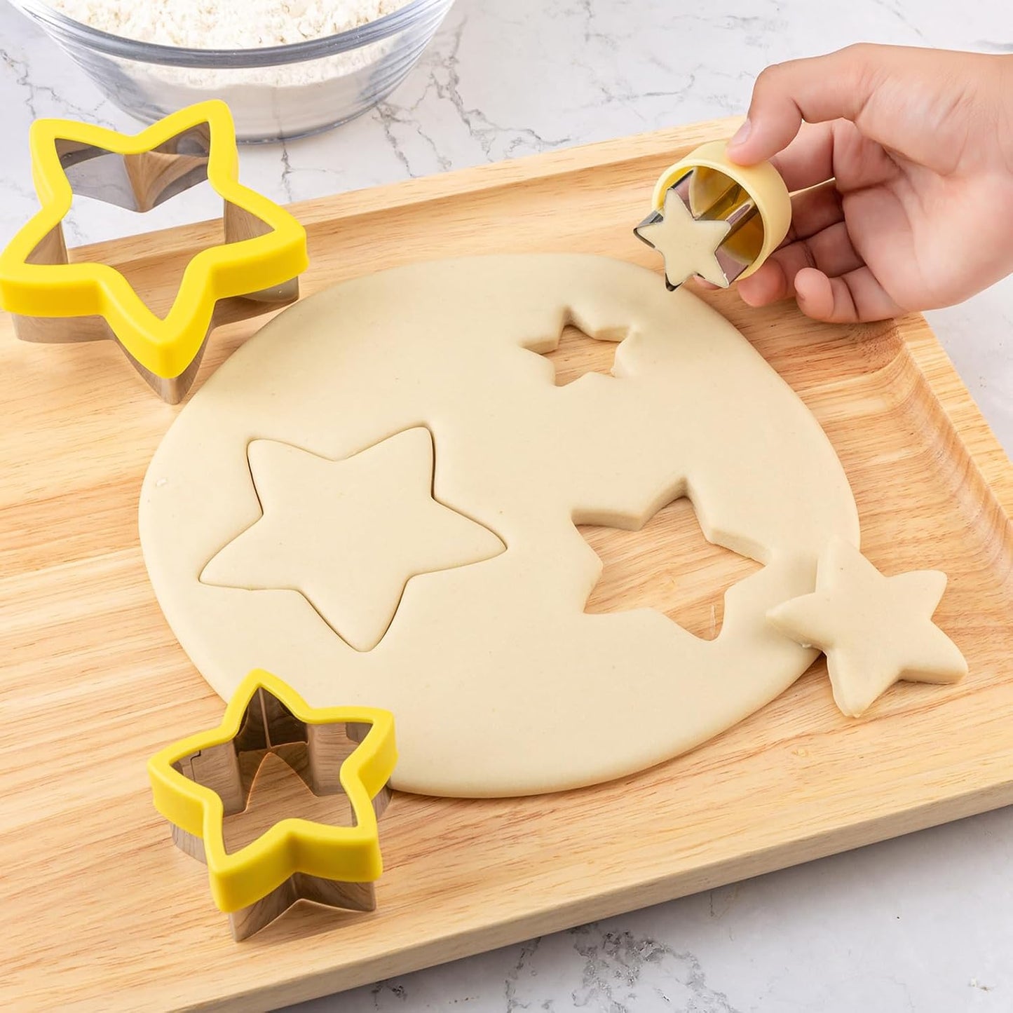 Sandwich Cutter for Kids 48 Pcs, Kimfead Cookie Cutters, Fruit Vegetable Cutter Shapes, Food Picks for Bento Box, Mouse Dinosaur Star Square Heart Shape