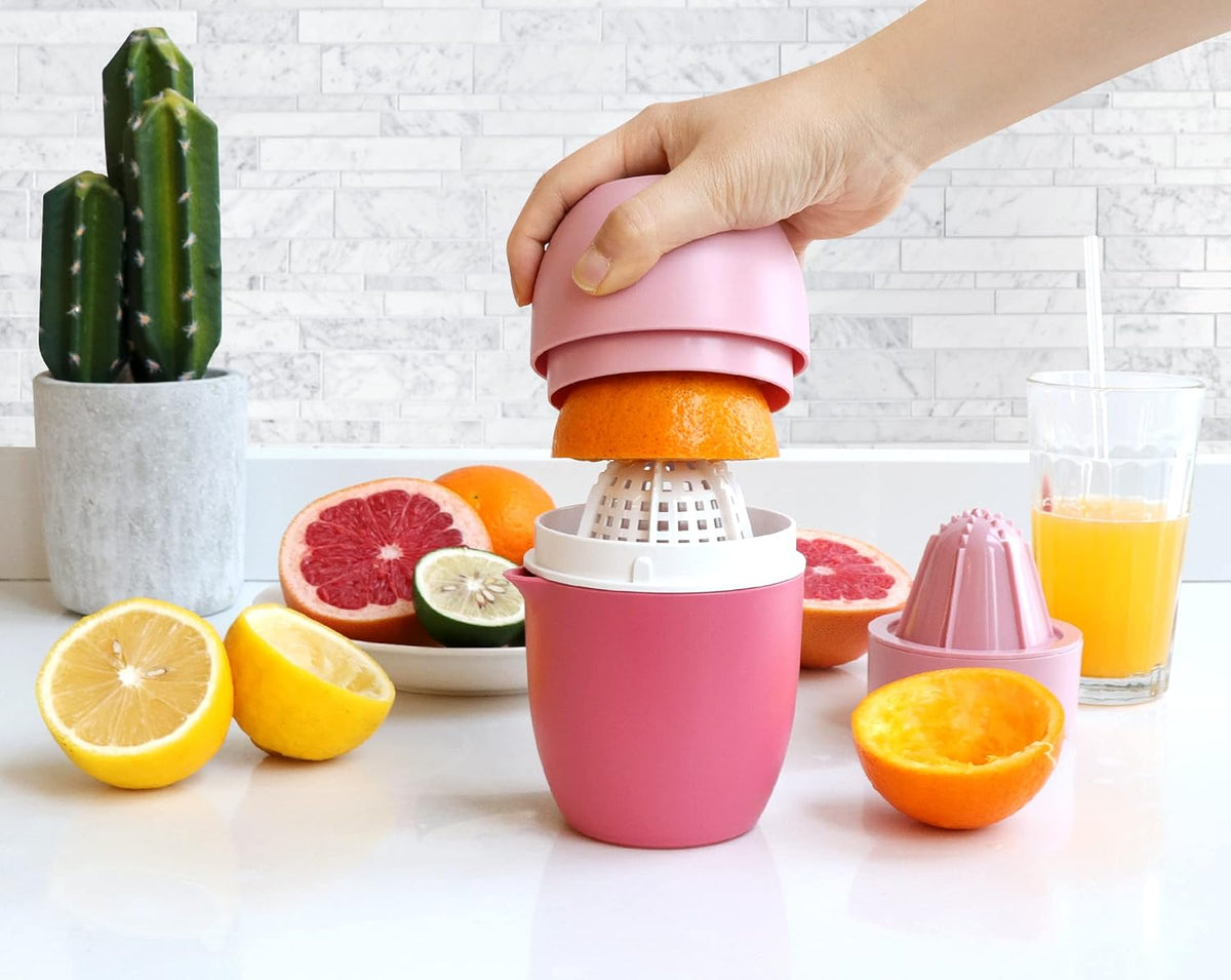 Lechin Hand Juicer, Lemon Squeezer, Two Squeezing Options, Yellow