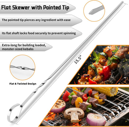 28PCS Stainless Steel BBQ Grill Accessories Set, Grilling Gifts for Men Birthday Father's Day, Portable Multifunction Grilling Utensils Tools Kit with Storage Bag for Outdoor Grill Camping BBQ Party
