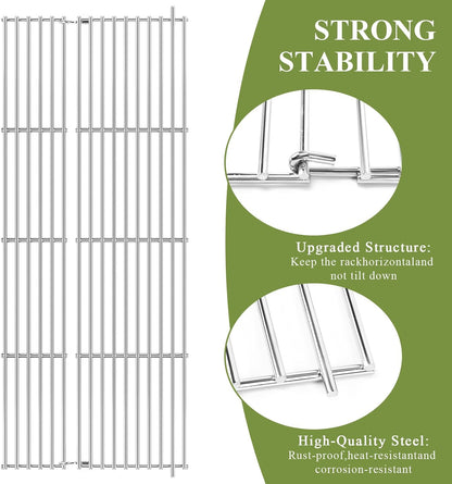 Utheer 2-Pack Griddle Warming Rack for Blackstone 28" Griddles, Stainless Steel Flat Top Grill Accessories | Reversible Rack Adds Prep Space, Foldable Clip-On Design Expands Cooking & Holding Area