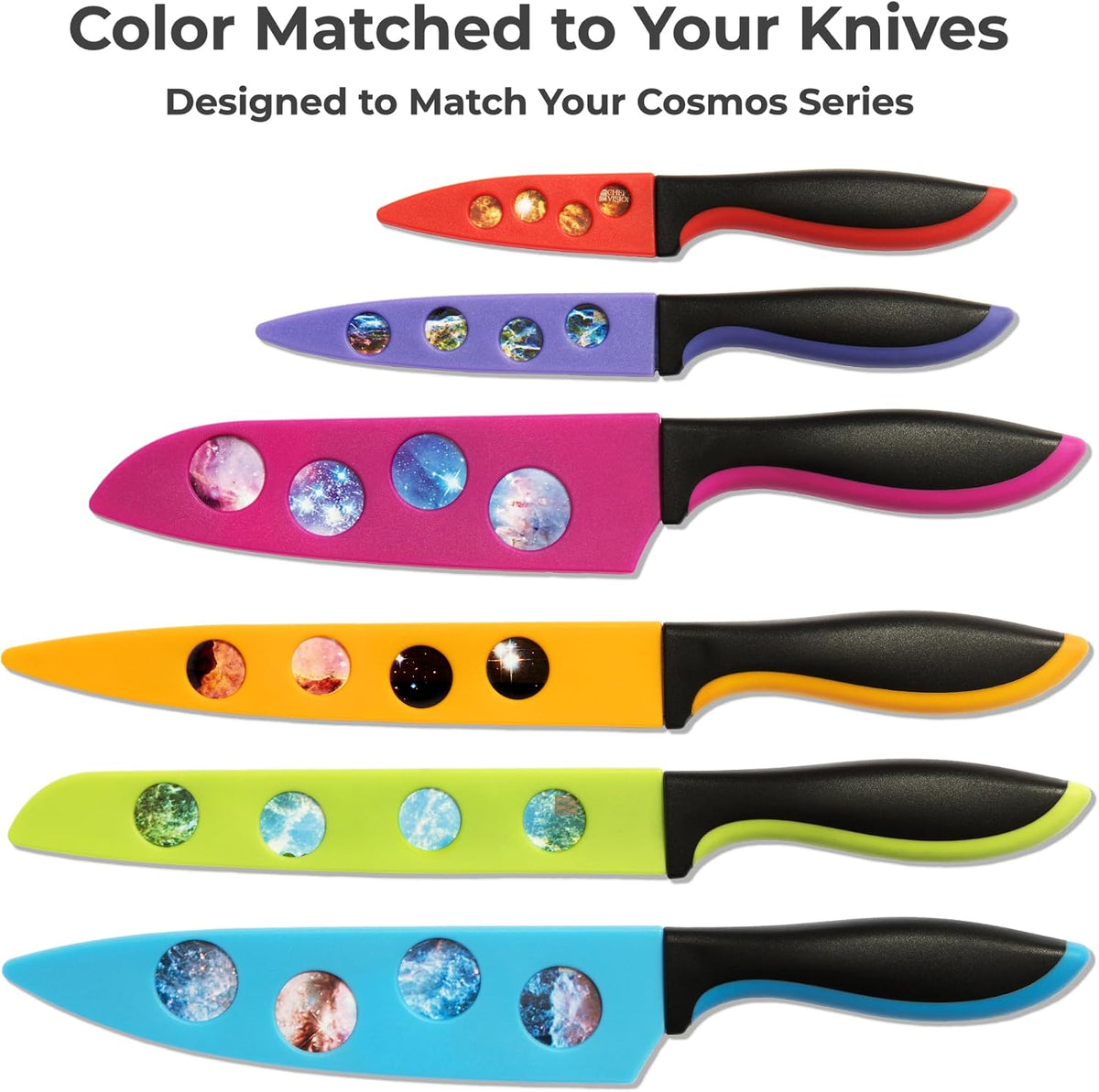 CHEF'S VISION Landscape BladeKeepers, 6 Color-Matched Knife Blade Covers