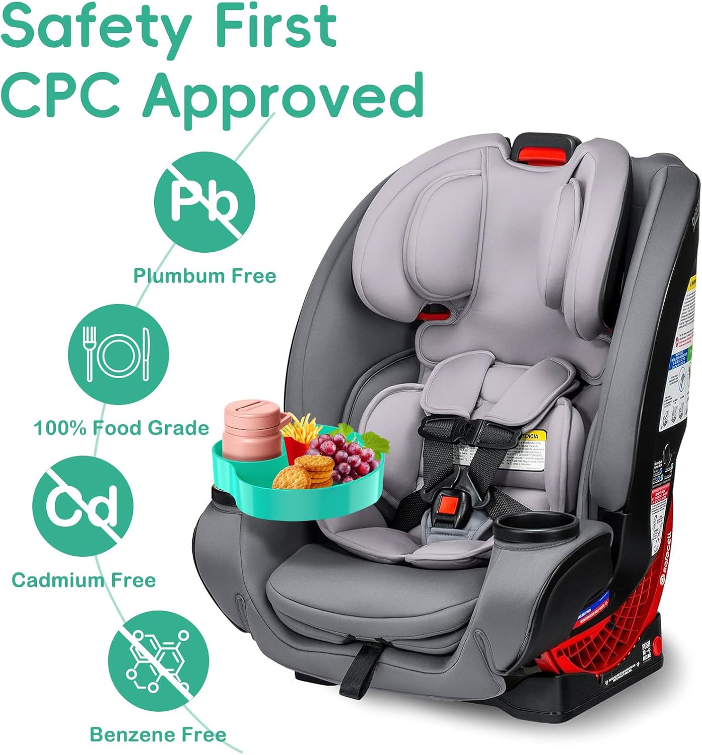 [2 Packs Blue & Pink] Kids Car Seat Tray, Travel Tray with Cup Holder for Toddler Baby, Kids Car Seat Food Snack Organizer for Road Trip, Stroller snack Organizer Travel Must Haves Toddler Must Haves