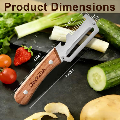 Multi Functional Vegetable Peeler Julienne Hand Held Opener 3 in 1 Easy-Clean Stainless Heavy Duty Steel Thickened for Kitchen Fruit Potatoes Cabbage Graters Slicer Shredder(Julienne Slicer(1pc))