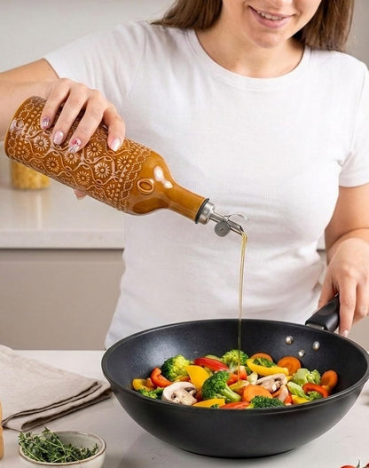 20oz Ceramic Olive Oil Dispenser Bottle - Ivory White