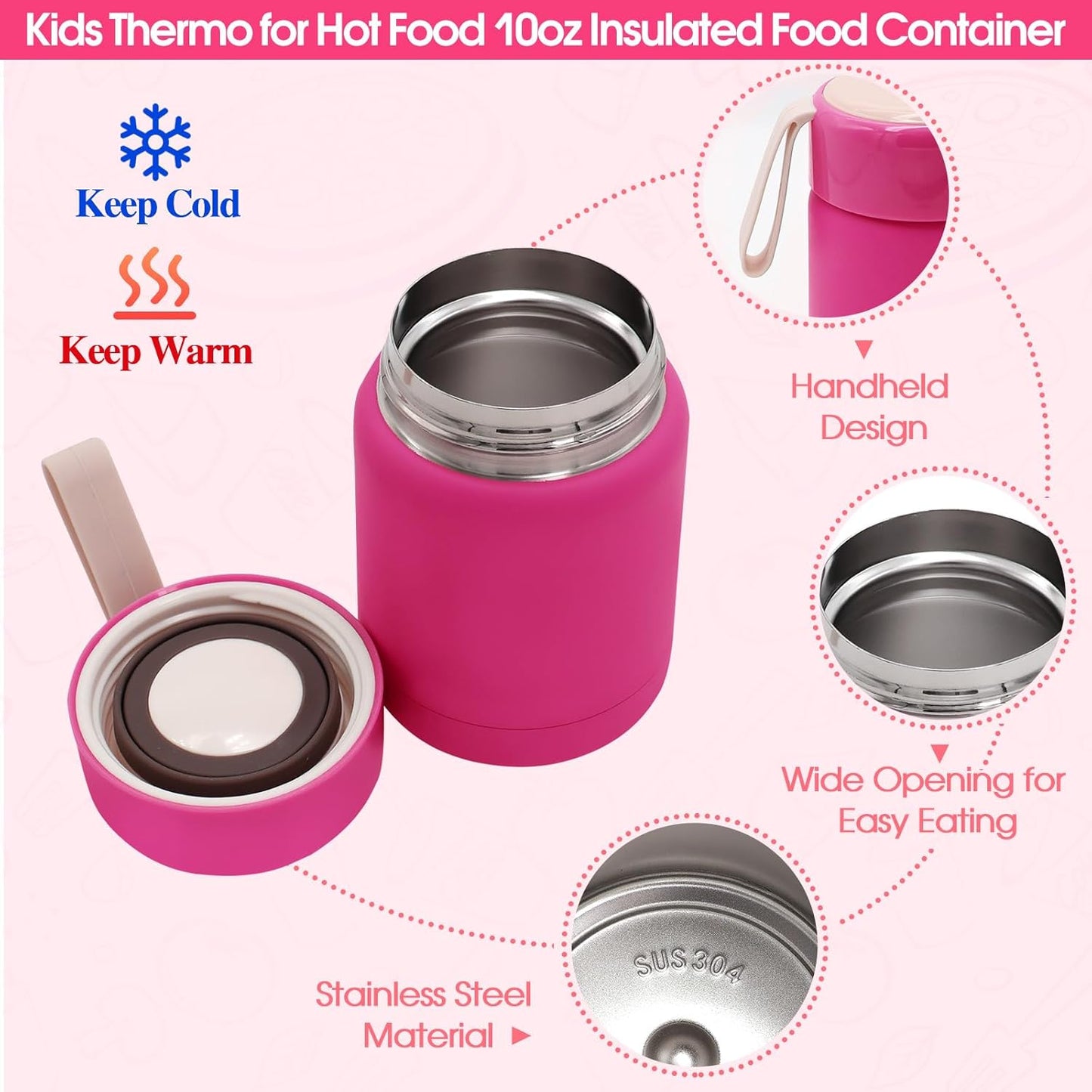 Insulated Lunch Bag for Boys Girls with 10oz Thermo, with 6 Compartment Bento Box, Black Nylon Preppy Lunch Box Adjustable Strap for Boy Girl Kids Teens School Travel Picnic
