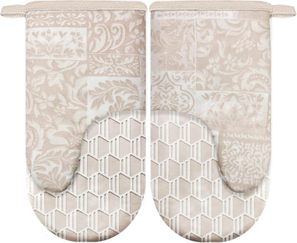 Mini Silicone Oven Mitts, Heat Resistant Kitchen Mittens 2-Pack Set