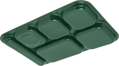 Carlisle FoodService Products Melamine Lunch Tray with 4 Compartments, Right Handed Cafeteria Tray with Divided Compartments for Food, 10" x 9.75", Dark Blue