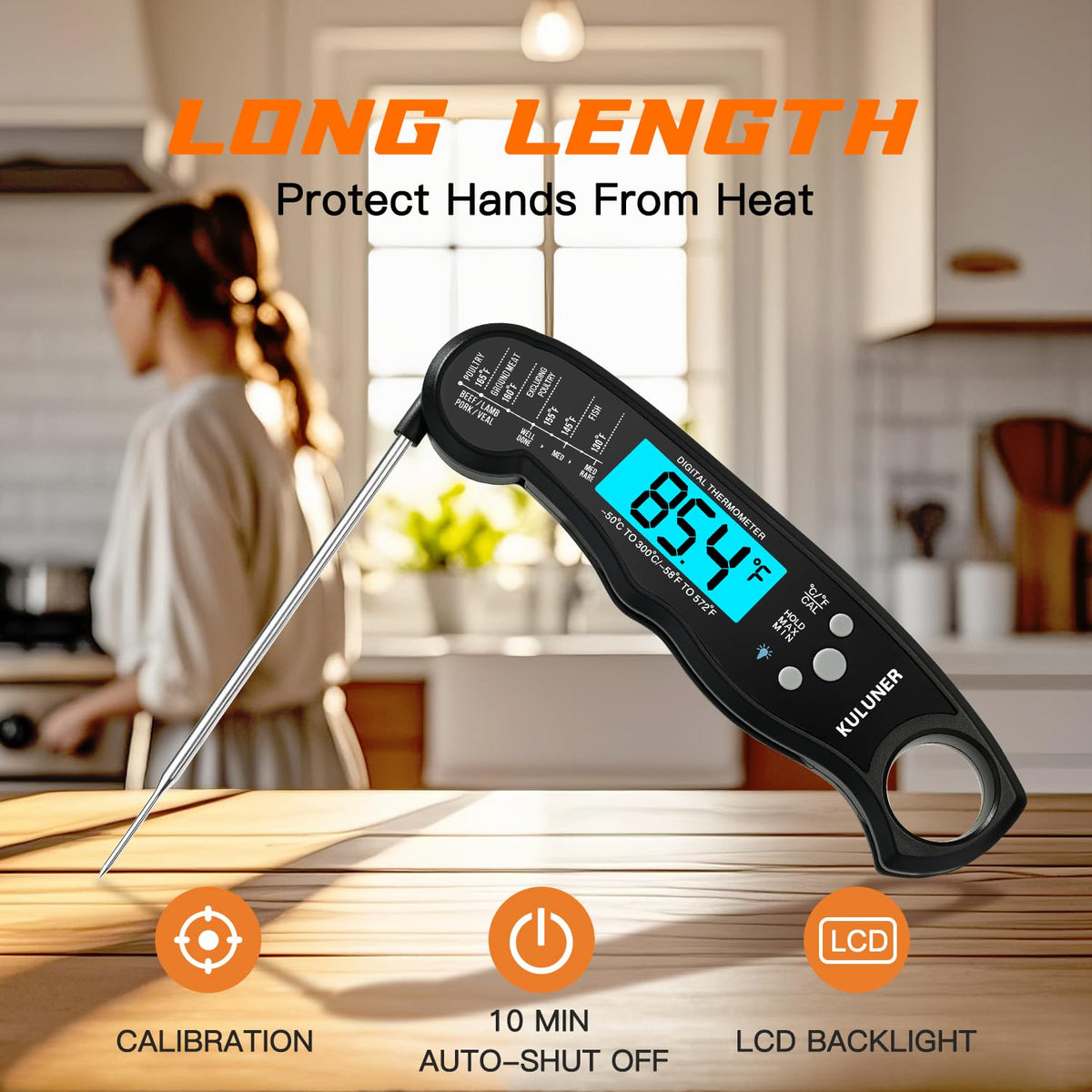 KULUNER Digital Instant Read Meat Thermometer for Cooking, Food,Grill