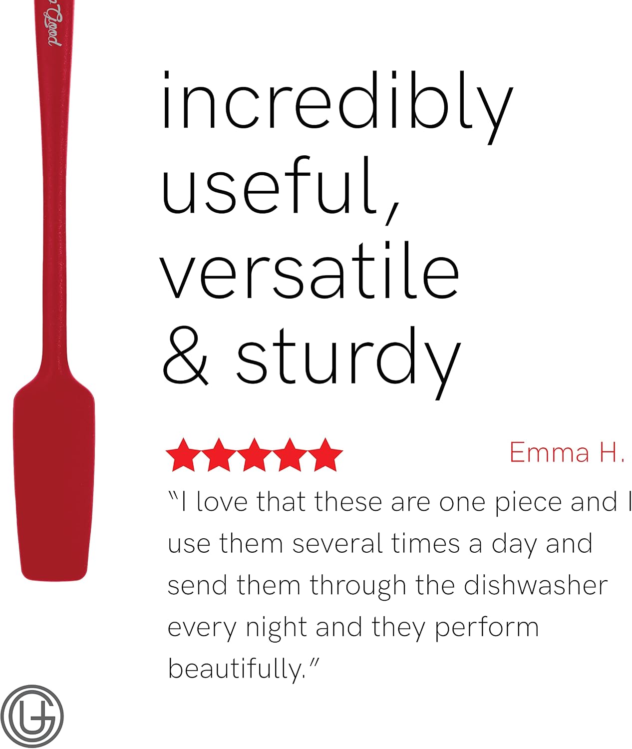 UpGood Silicone Spatula Set 600°F - High Heat Resistant Nonstick, Small and Large Kitchen Spatulas - Flexible BPA Free Professional Grade Cookware - Utensils for Cooking, Baking, Mixing(4 Pcs, Grey)
