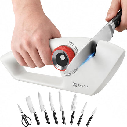 PAUDIN Knife Sharpener, 5-Stage Manual Sharpening for Kitchen Knives