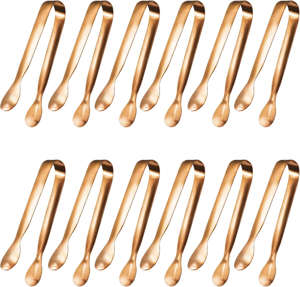 JCREN 12 Pcs Serving Tongs, Small Serving Utensils for Parties Catering Gold Tongs, Small Stainless Steel Mini Appetizer Tongs for Tea Party Coffee Bar, 4 Inches - Gold