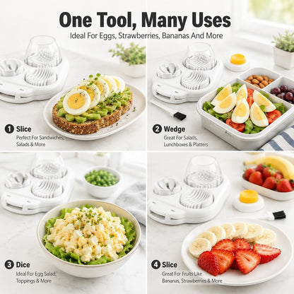 Egg Slicer for Hard Boiled Eggs, 3-in-1 Stainless Steel Egg Cutter