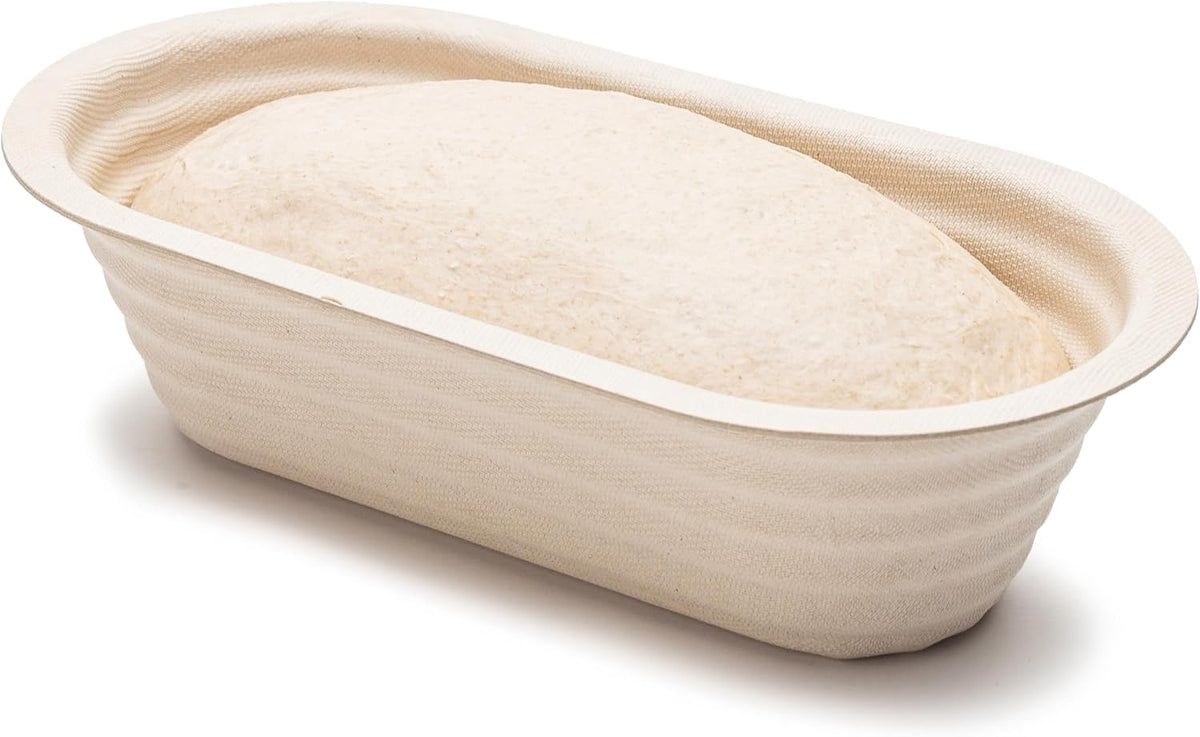 Brod & Taylor Banneton Batard 10” Proofing Basket for Sourdough & Artisan Bread Baking – Stackable, Made From Bamboo & Sugarcane Pulp