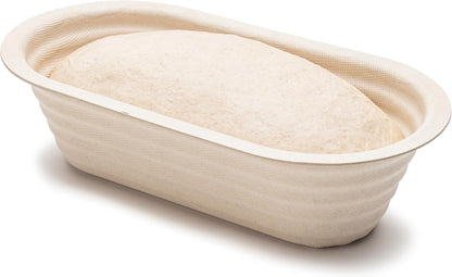 Brod & Taylor Banneton Batard 10” Proofing Basket for Sourdough & Artisan Bread Baking – Stackable, Made From Bamboo & Sugarcane Pulp