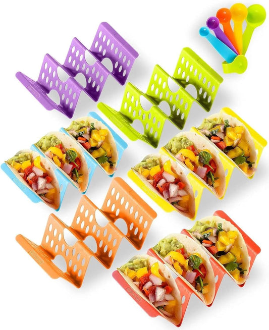 5Pcs Taco Holder Stand,Colorful Rack for Hard & Soft Shell Tacos,Taco Server for Party, Dinner, Game Night