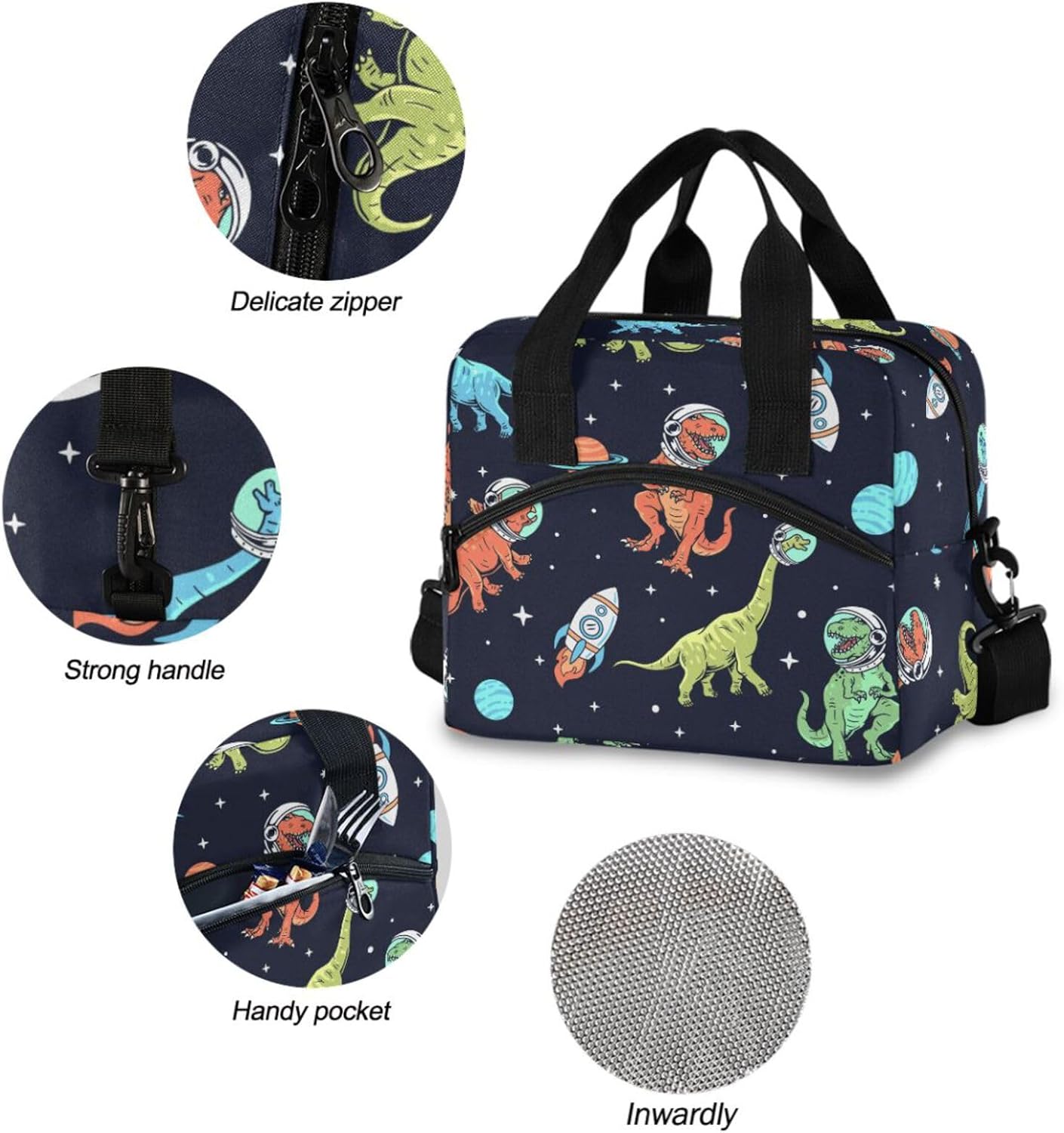 Colorful Leopard Insulated Lunch Bag Rainbow Animals Skin Print Reusable Cooler Lunch Tote Box with Shoulder Strap for Work Picnic School Beach