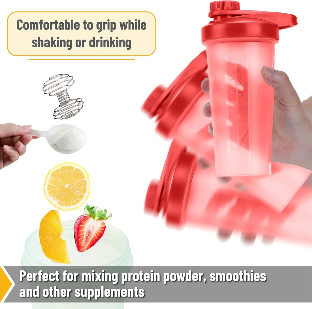 Mr. Pen- Shaker Bottles for Protein Mixes with Twist Cap, 28 oz