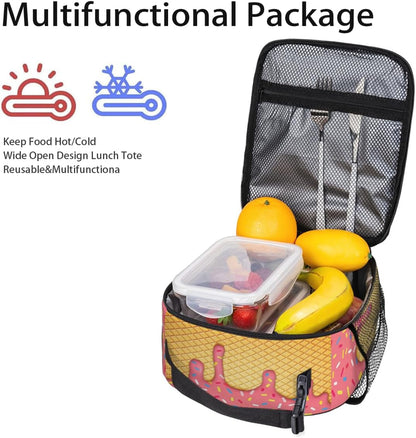 Rainbow Leopard Lunch Box Thermal Cooler Bento Tote Bags Portable Insulated Lunch Bag for Girls Teens, Kids Lunch Bags for School Beach Picnic Travel