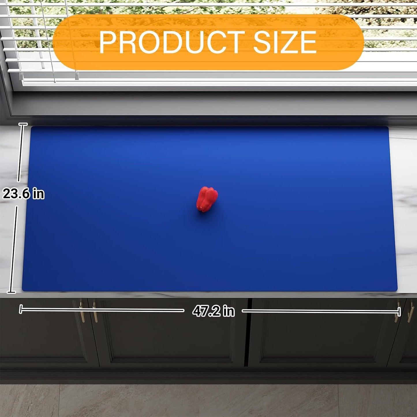 Food Grade Silicone Table Protector Mat 47x24 Inch, Heat Resistant Desk Pad for Baking/Painting/Resin/Welding, Non-Slip Waterproof Surface Easy Clean (3 Colors) (Gray)