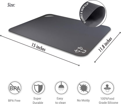 Fotouzy Plastic Cutting Boards with Food Icons, Set of 4, Flexible Cutting Mats with Hole, BPA-Free, Non-Slip and Dishwasher Safe, Modern Neutral Colors