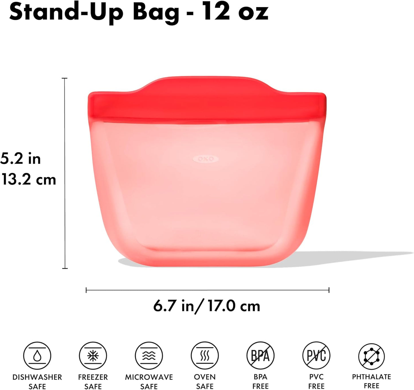 OXO Good Grips Silicone Reusable Bag - Stand-Up Cup (8 oz) - Oat