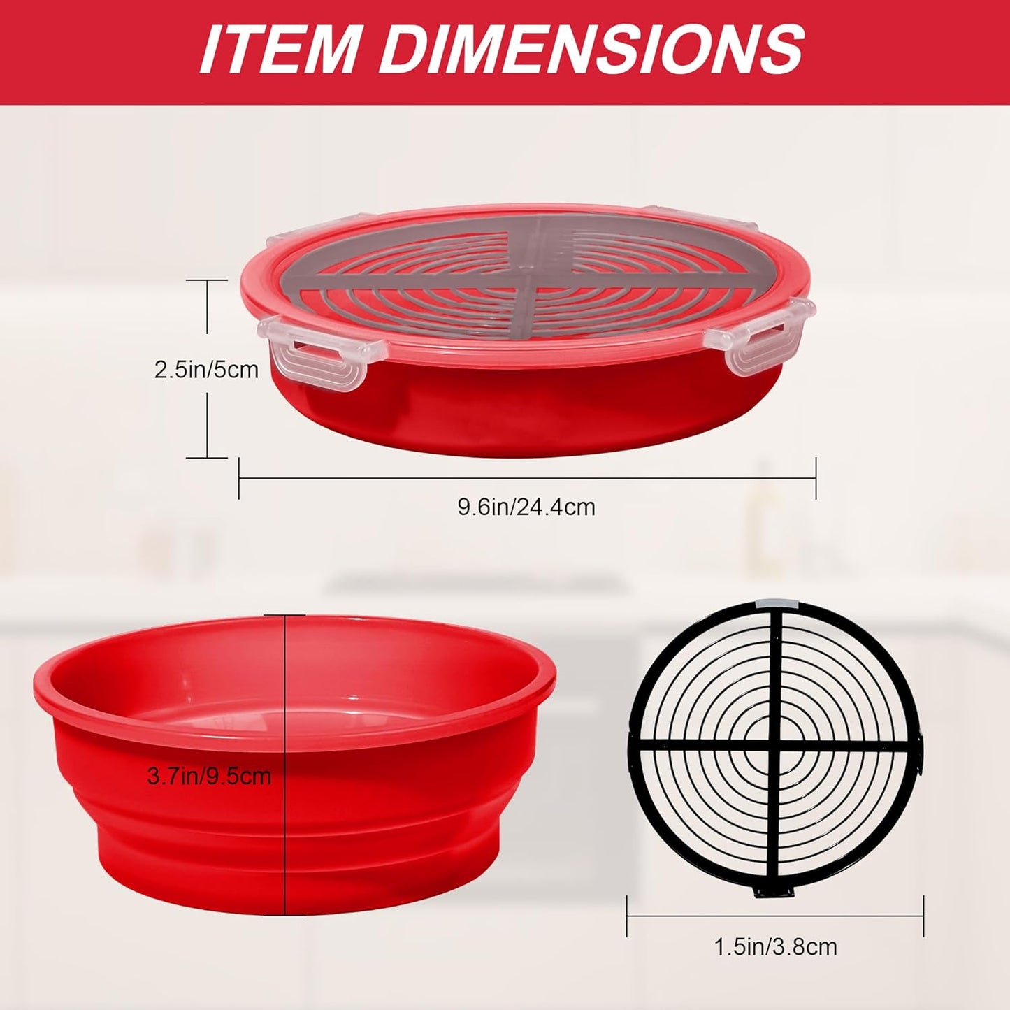 FJNATINH Collapsible Batter Bowl - Mess Free Better Breader Shaker Bowl with Lid Breading Shaker Container for Fried Fish, Fried Chicken, Onion Rings & More,No Leak,Easy to Store,Light Blue