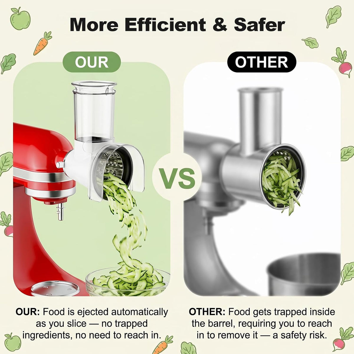 GVODE Slicer Shredder Attachment for KitchenAid Stand Mixers,Food Processor