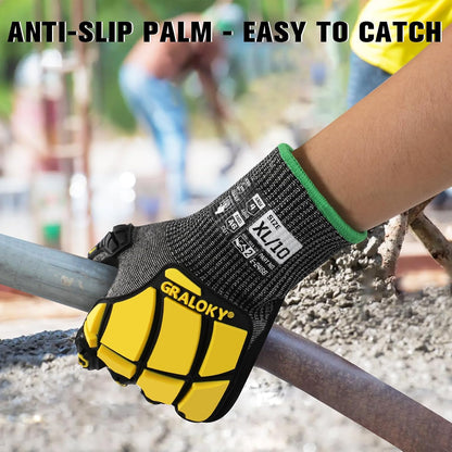 Safety Work Gloves Men Women, ANSI A6 Cut Resistant Gloves