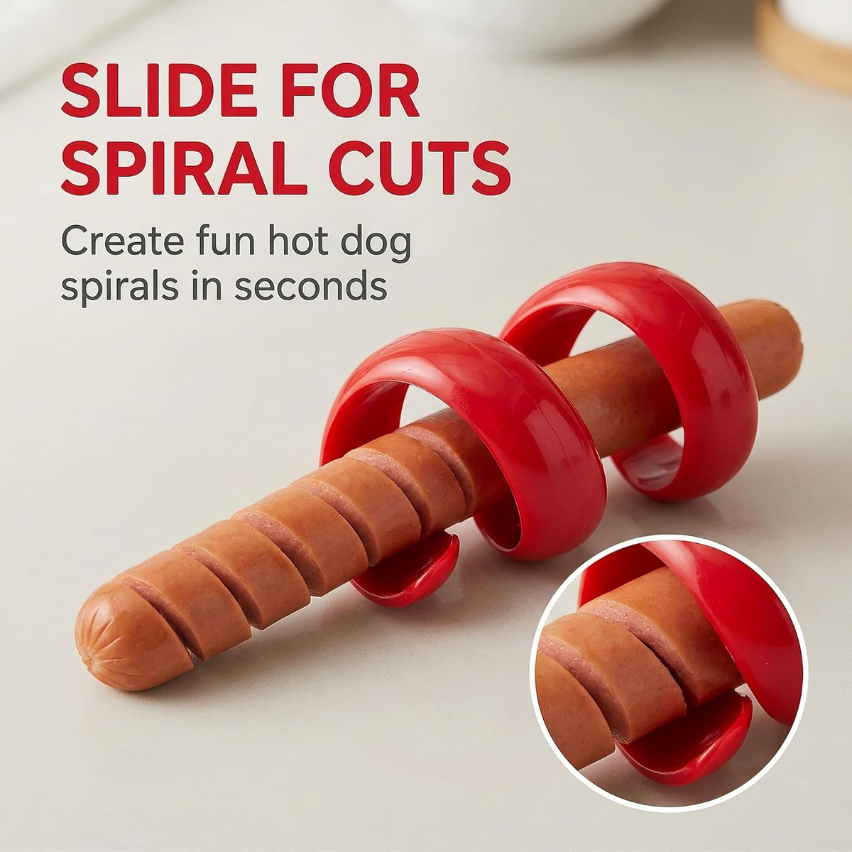 Manual Fancy Sausage Cutter, Cyclone Barbecue Sausage Spiral Barbecue Hot Dogs Cutter Slicer Peelers, Peelers