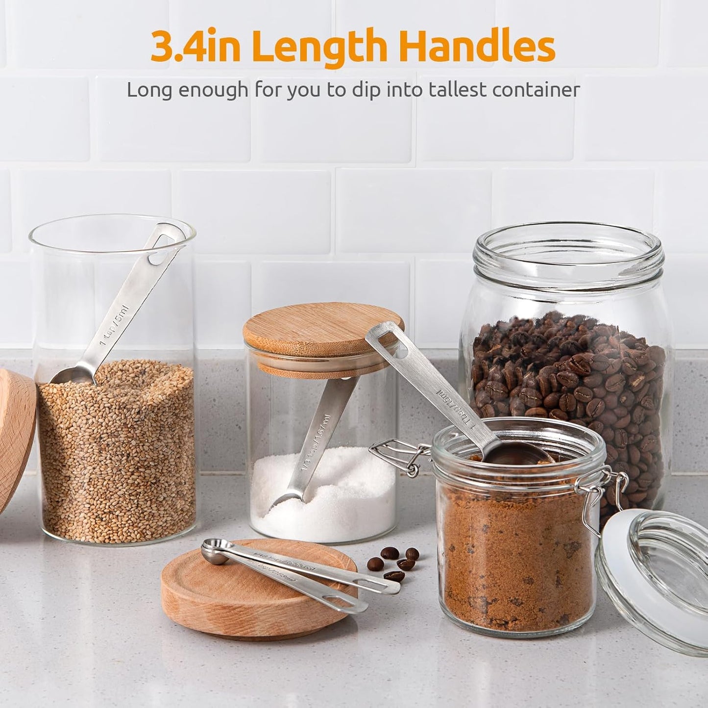 Measuring Spoons: U-Taste 18/8 Stainless Steel Measuring Spoons Set of 9 Piece: 1/16 TSP, 1/8 TSP, 1/4 TSP, 1/3 TSP, 1/2 TSP, 3/4 TSP, 1 TSP, 1/2 tbsp & 1 tbsp Dry and Liquid Ingredients