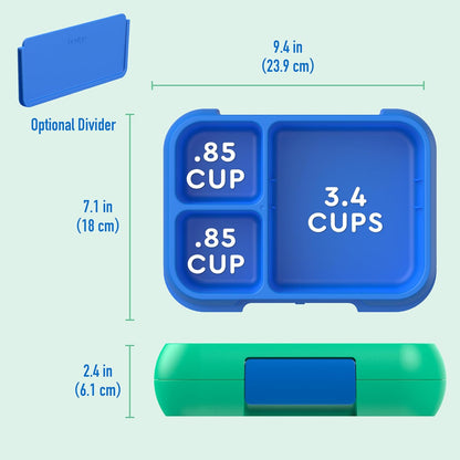 Bentgo Pop - Leak-Proof Lunch Box & Removable Divider for Ages 8+ & Teens - Lunch Container Holds 5 Cups of Food; 3-4 Compartments; Microwave/Dishwasher Safe; 2 Year Warranty (Flame Red/Turquoise)