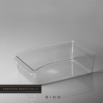 BINO | Plastic Storage Bins, Small | THE CURVE COLLECTION | Multi-Use Organizer Bins | Storage Containers Kitchen, Pantry and Home Organization | Fridge Organizers | Pantry Organization and Storage
