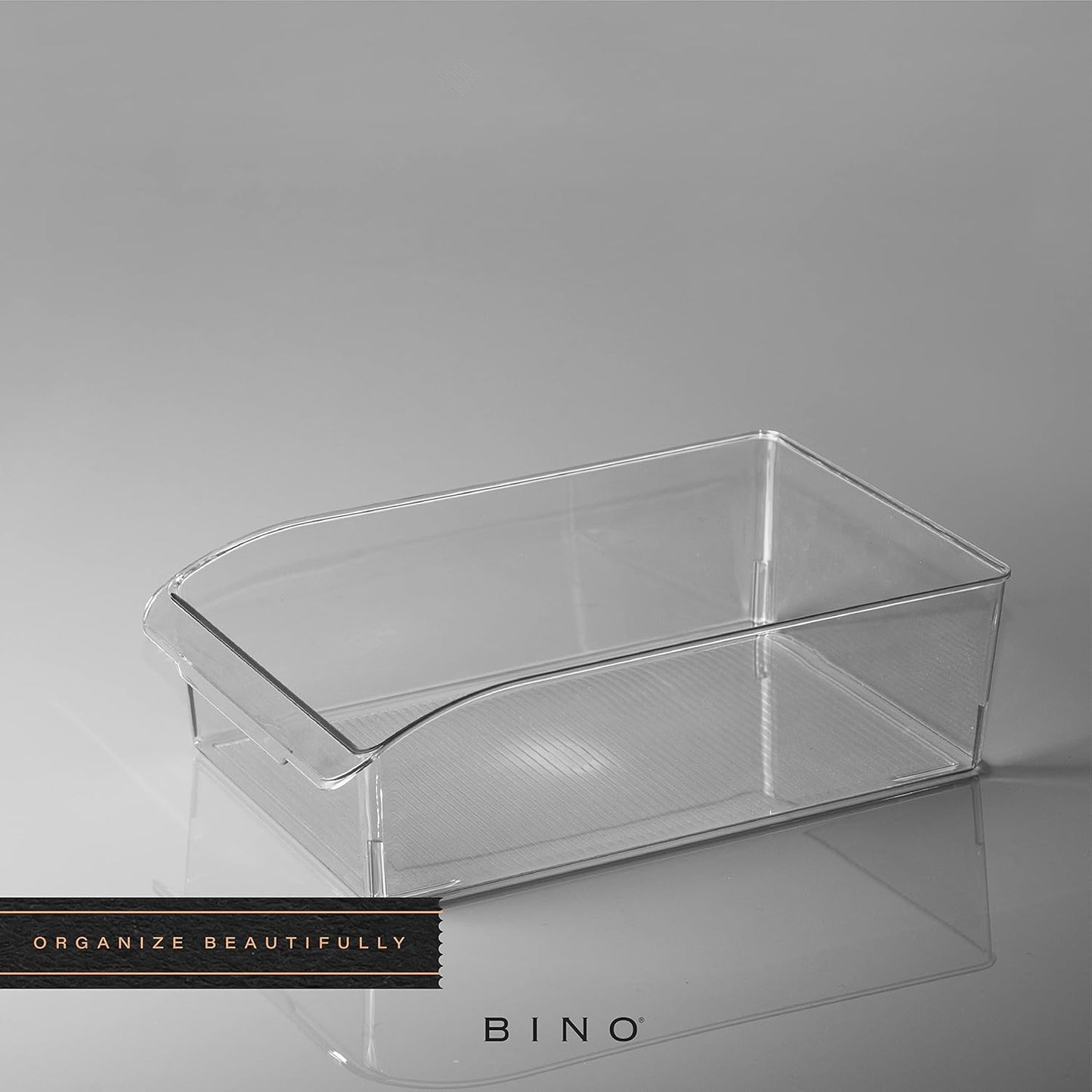 BINO | Plastic Storage Bins, Small | THE CURVE COLLECTION | Multi-Use Organizer Bins | Storage Containers Kitchen, Pantry and Home Organization | Fridge Organizers | Pantry Organization