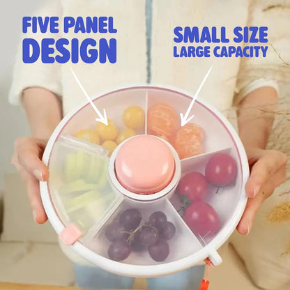 Veggie Tray with Lid for Fridge - Reusable Snack Containers, Party Serving Trays with Handles, Snackle Box for Kids & Adults, BPA-Free Fruit & Vegetable Storage Containers (Pink)