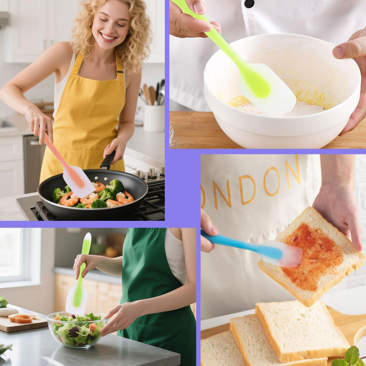 Silicone Spoon Spatula Set Food Grade Kitchen Utensils Heat Resistant