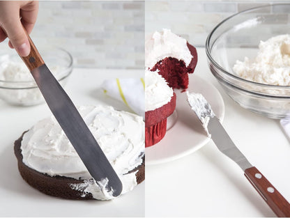 Fox Run Flat Icing Spatula, 4.25-Inch Stainless Steel Blade, Wood Handle, Metallic