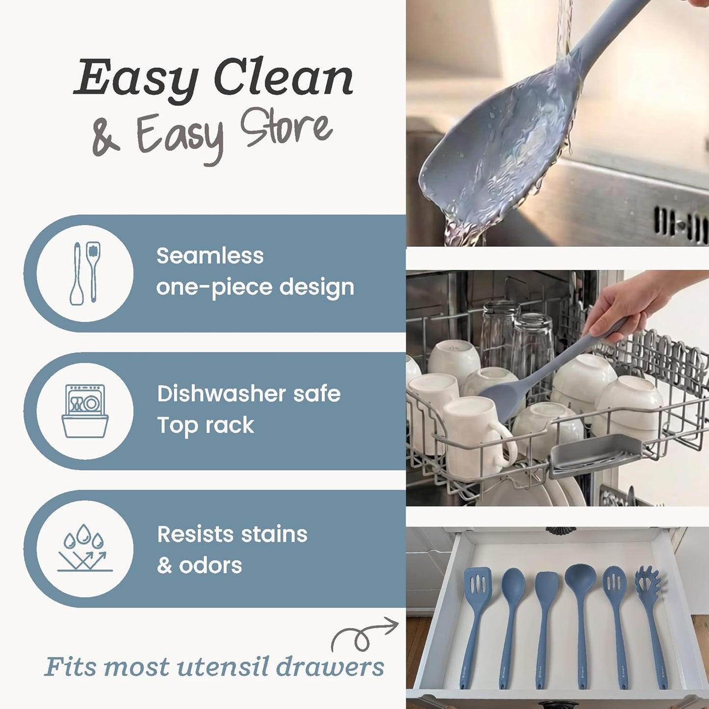 Starpack Like a Boss XL Silicone Cooking Utensils Set (6-Piece, 13.5") - LFGB Certified, 600°F Heat Resistant, BPA-Free - Heavy-Duty Steel Core, Dishwasher Safe - for Nonstick Cookware, Sage Green