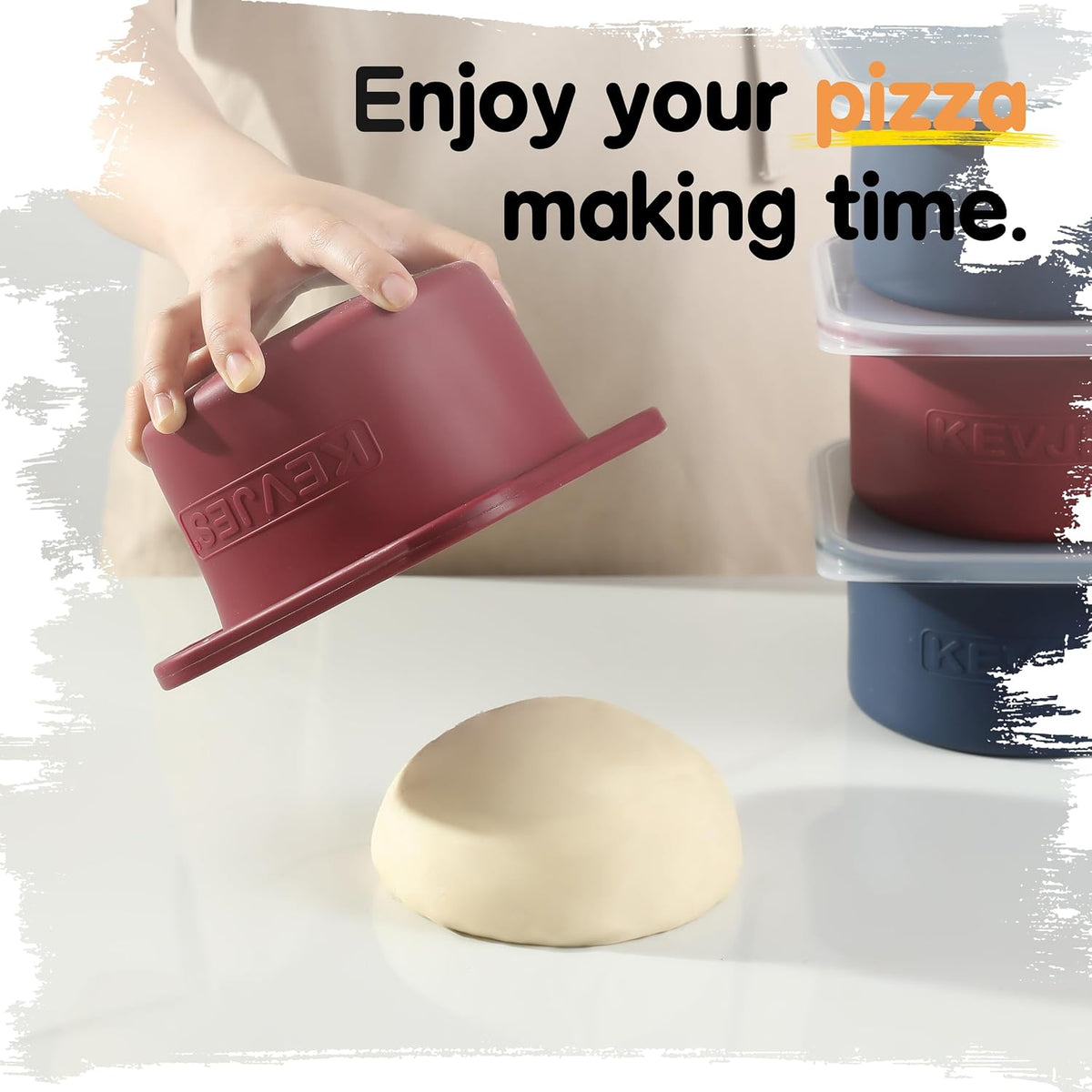PLUS 1000ml Pizza Dough Proofing Containers, 2-Pack, Green