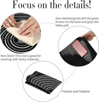 Non-Slip Silicone Pastry Mat Jumbo 31''by 24'' for Non Stick Baking Mats, Table/Countertop Placemats, Dough Rolling, Kneading/Fondant/Pie Crust Pad by Super Kitchen
