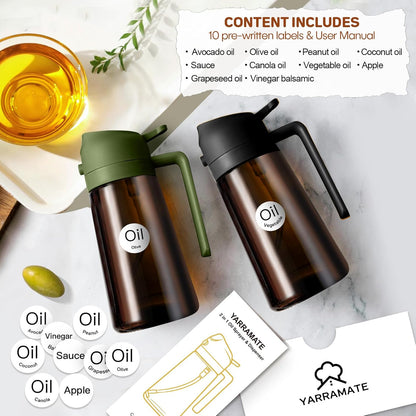 YARRAMATE 16oz/470ml Light-Blocking Dark Oil Sprayer for Cooking (Black)
