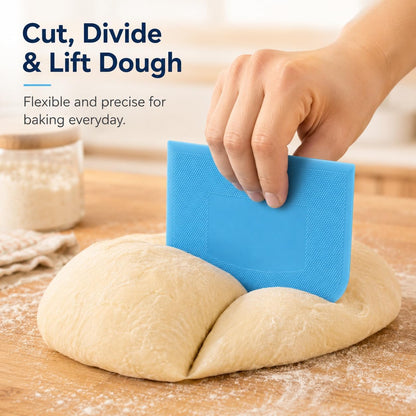 Dough Scraper Set, 4 Pcs Bowl Scrapers, Flexible Dough Cutters for Baking