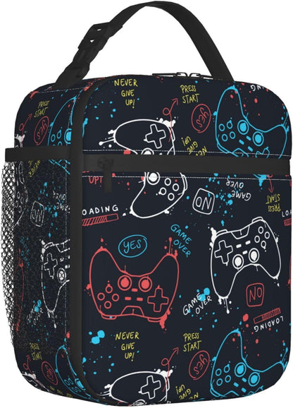 Black Cat Reusable Lunch Box Food Bag Insulated Lunch Bag for Teenage Boys Girls School Beach