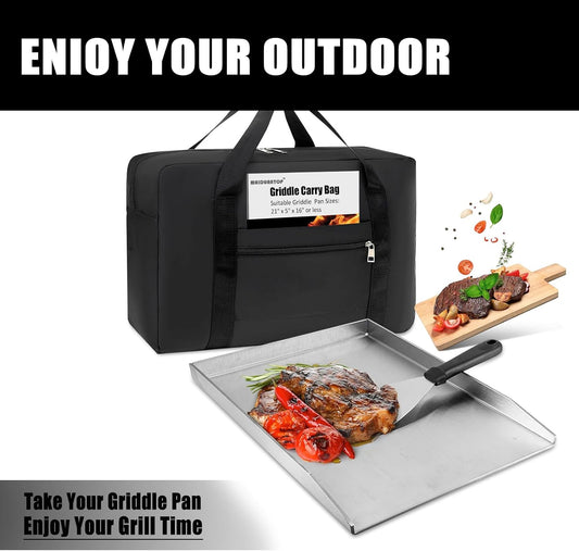 Griddle Carry Bag,Grill Accessory Storage,Large Griddle Accessories Storage Bag, Outdoor Carrying Frying Pan Handbag, Gift for men