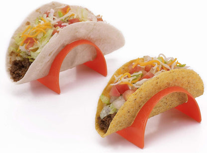 Taco Holder (8 pack) - Stand for Tacos, Soft & Hard Shells for Fill & Serve Without Mess, Plastic Server Set, Dishwasher Safe and Best for Kids, BBQ or a Party - Filling & Serving Rack, by Jokari