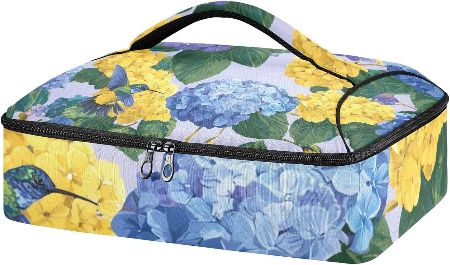 Casserole Carriers for Hot or Cold Food Reusable Casserole Dish Carrier Insulated Thermal Large Capacity Durable Perfect for Party Camping Family Gatherings Yellow Fish - Colors B