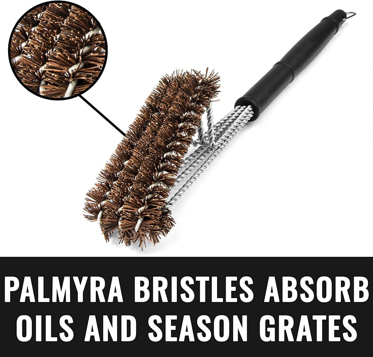 Grillaholics Grill Brush for Outdoor Grill - Safe Bristle Free BBQ Brush with Built-in Scraper – The Perfect Grilling Accessory for Cleaner Grilling