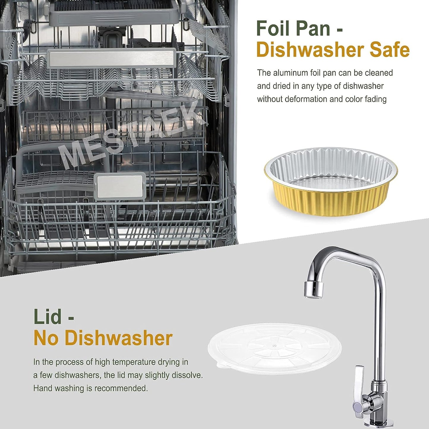 7.7" Round Aluminum Foil Containers with Lids (5 Pack) – Heavy Duty Disposable Takeout Pans for Meal Prep, Pasta, Casserole, Food Storage & Catering, 48oz