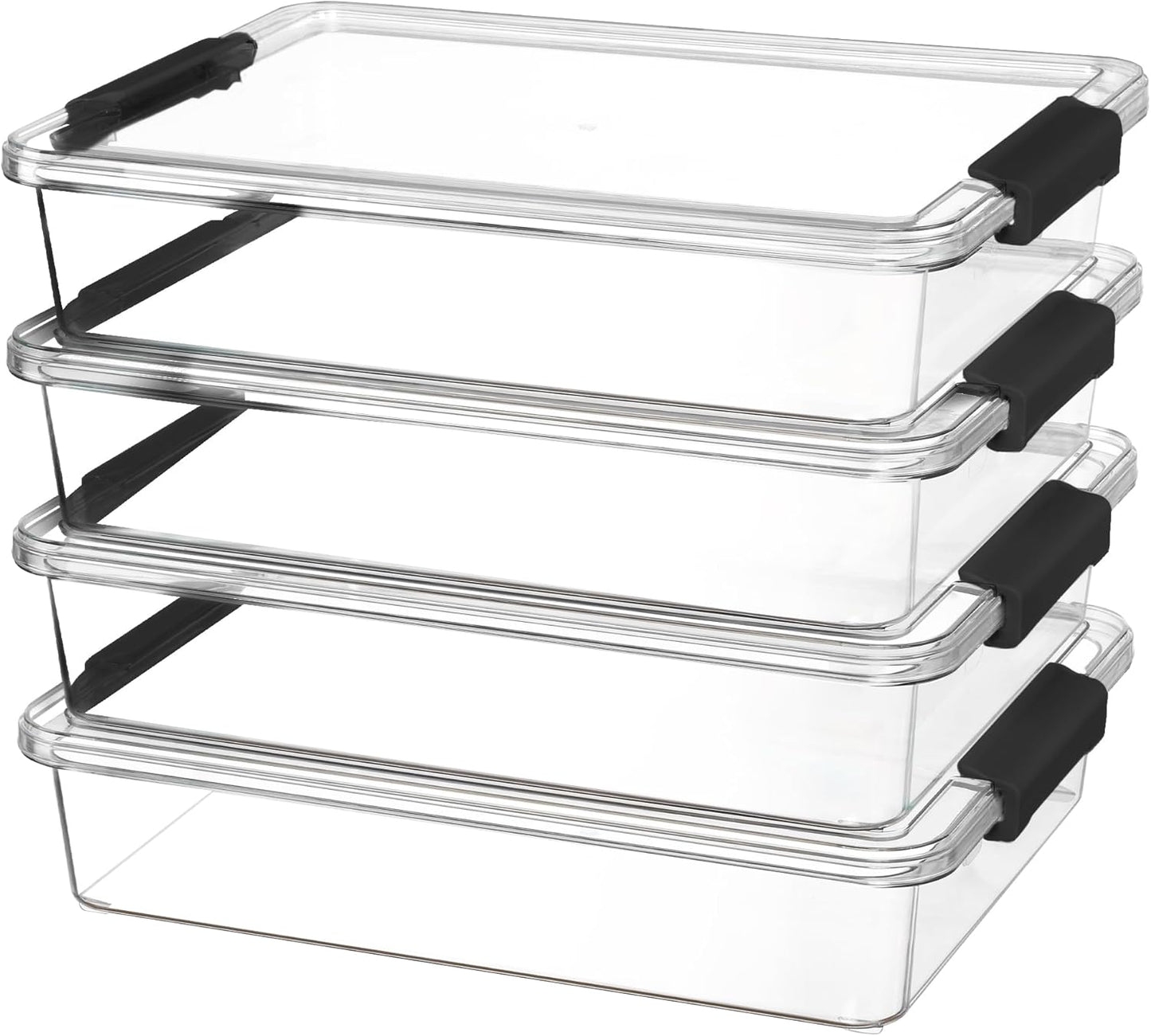 Vtopmart 8 Pack Clear Pencil Box with Removable Divider, BPA-Free Plastic Storage Containers for Pens, Pencils, Crayons, Markers, Craft Supplies and Small Items
