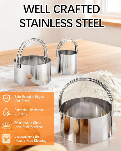 Biscuit Cutter Set with Handle, 5pcs Cookie Cutters